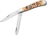 Browning Trapper Natural Jigged Bone Folding Stainless Clip & Spey Pocket Knife 0551B