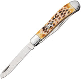 Browning Trapper Natural Jigged Bone Folding Stainless Clip & Spey Pocket Knife 0551B