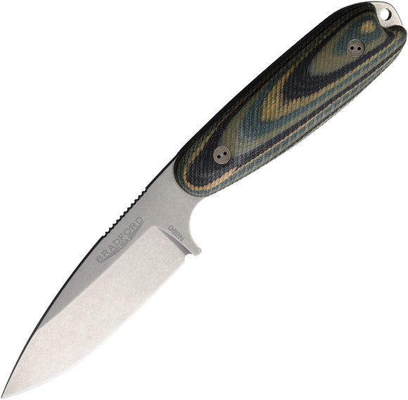 Bradford Knives Guardian 3.5 Forest Green G-Wood Bohler N690 Fixed Blade Knife 35S128