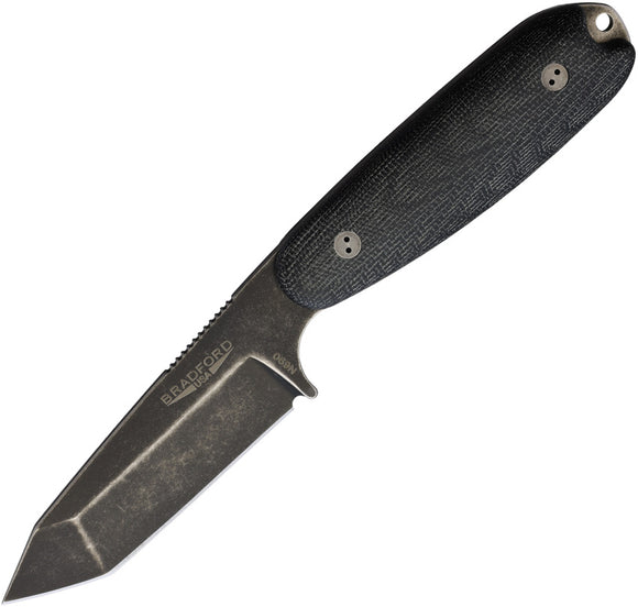 Bradford Knives Guardian 3.5 Black Micarta Bohler N690 Tanto Fixed Blade Knife 35T101N