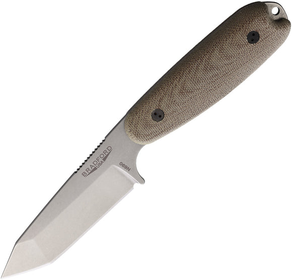 Bradford Knives Guardian 3.5 Brown Micarta Bohler N690 Fixed Blade Knife 35T104