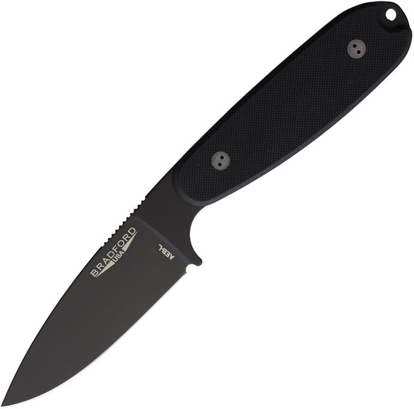 Bradford Knives Guardian 3.5 Ultralite Black G10 DLC AEB-L Fixed Blade Knife 35U001BA