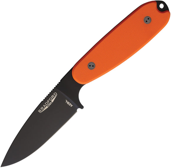Bradford Knives Guardian 3.5 Ultralite Orange G10 DLC AEB-L Fixed Blade Knife 35U005BA