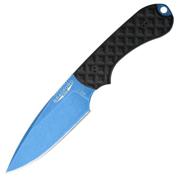 Bradford Knives Guardian 3 Black G10 Blue AEB-L Fixed Blade Knife 3FE001PA