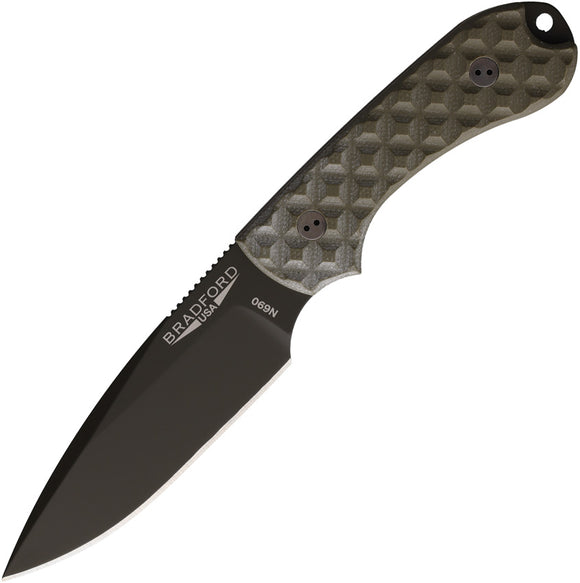 Bradford Knives Guardian 3 OD Green G10 Bohler N690 Fixed Blade Knife 3FE002OD