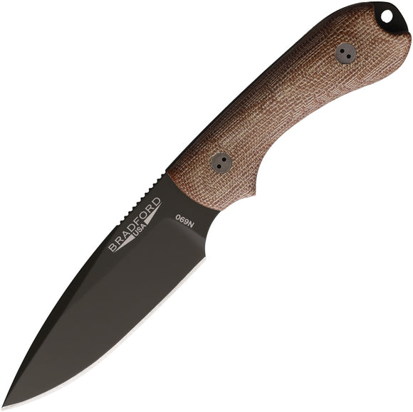 Bradford Knives Guardian 3 Brown Micarta Bohler N690 Fixed Blade Knife 3FE104OD