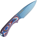 Bradford Knives Guardian 3 Red & White & Blue G10 PVD AEB-L Fixed Blade Knife 3FE125PA