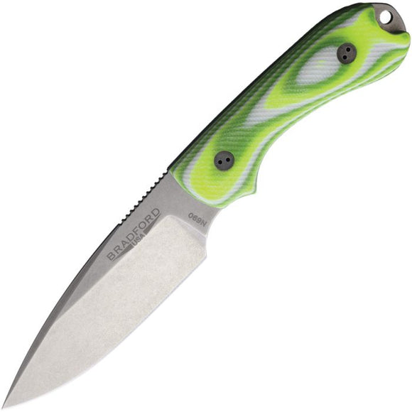 Bradford Knives Guardian 3 Limon Green G10 Bohler N690 Fixed Blade Knife 3FE126
