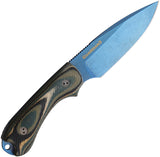 Bradford Knives Guardian 3 Green G-Wood Blue PVD AEB-L Fixed Blade Knife 3FE128PA