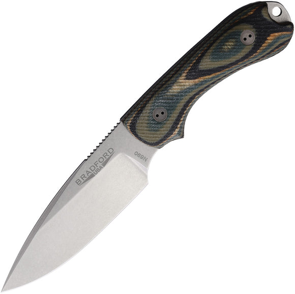 Bradford Knives Guardian 3 Forest Green G-Wood Bohler N690 Fixed Blade Knife 3FE128