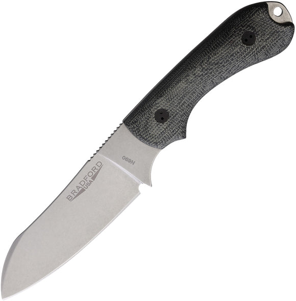 Bradford Knives Guardian 3 Black Micarta Bohler N690 Fixed Blade Knife 3SF101