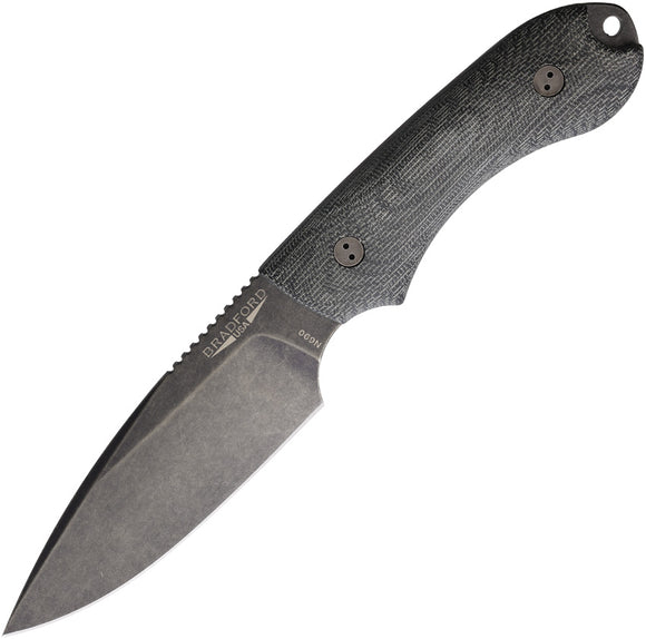 Bradford Knives Guardian 4 Black Micarta Bohler N690 Fixed Blade Knife 4FE101N