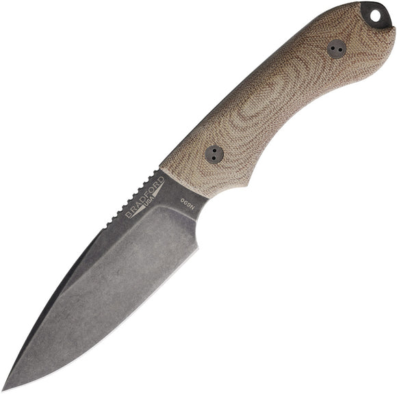 Bradford Knives Guardian 4 Natural Micarta Bohler N690 Fixed Blade Knife 4FE104N