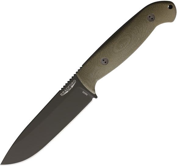 Bradford Knives Guardian 5.5 Green Micarta Bohler N690 Fixed Blade Knife 55S102OD