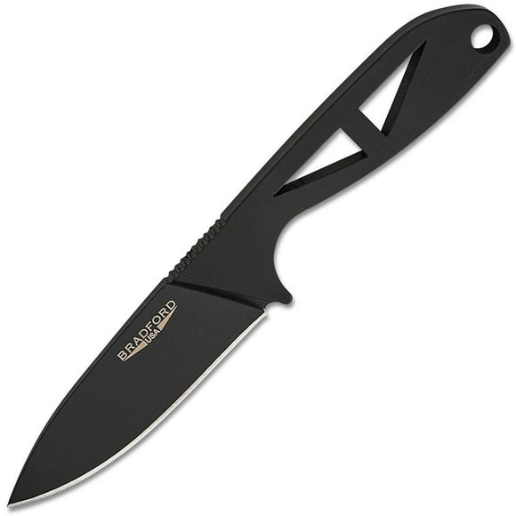 Bradford Knives G-Necker Black DLC Nitro-V Fixed Blade Knife w/ Sheath GCNDLC