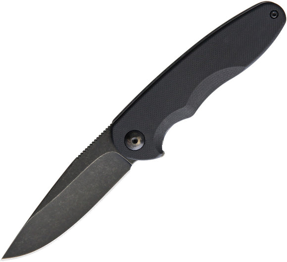 Brous Blades Specter Framelock Acid Stonewash Folding Blade Black Knife 215