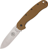 ESEE AVISPA Wasp Framelock Folding Blade Coyote Brown Satin Handle Knife 1301CB