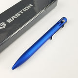 Bastion EDC Blue 6061-T6 Aluminum Bolt Action Writing Pen w/ Pocket Clip 249L