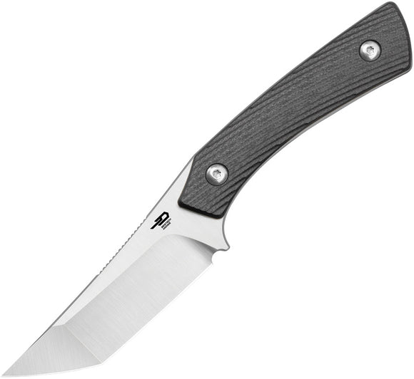 Bestech Knives Step Black G10 D2 Steel Fixed Blade Knife w/ Belt Sheath FK06A