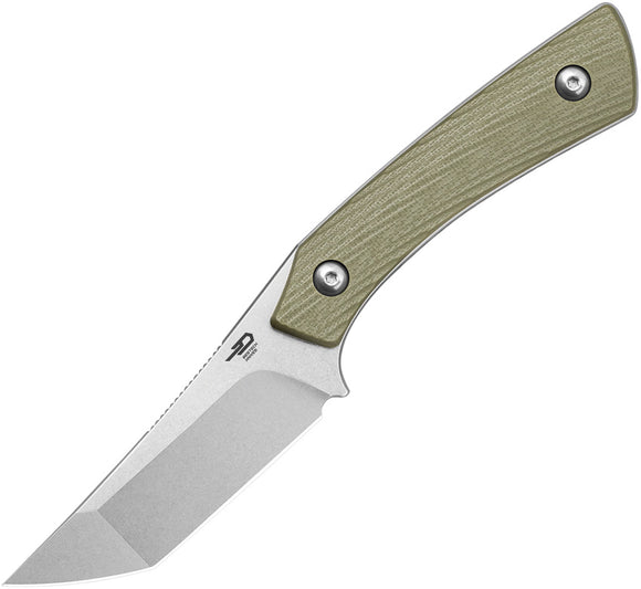 Bestech Knives Step Green G10 D2 Steel Fixed Blade Knife w/ Belt Sheath FK06B