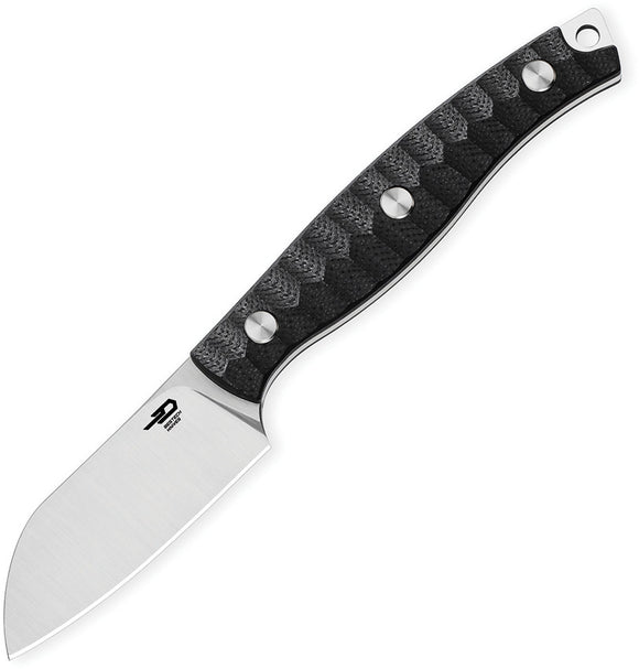 Bestech Knives Heidi Blacksmith 3 Black G10 14C28N Sheepsfoot Fixed Blade Knife FK07A