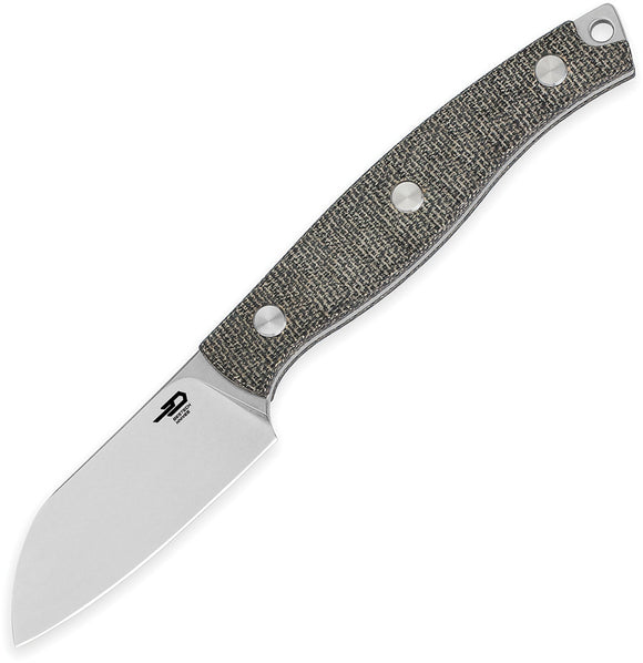 Bestech Knives Heidi Blacksmith 3 Green Micarta 14C28N Sheepsfoot Fixed Blade Knife FK07C