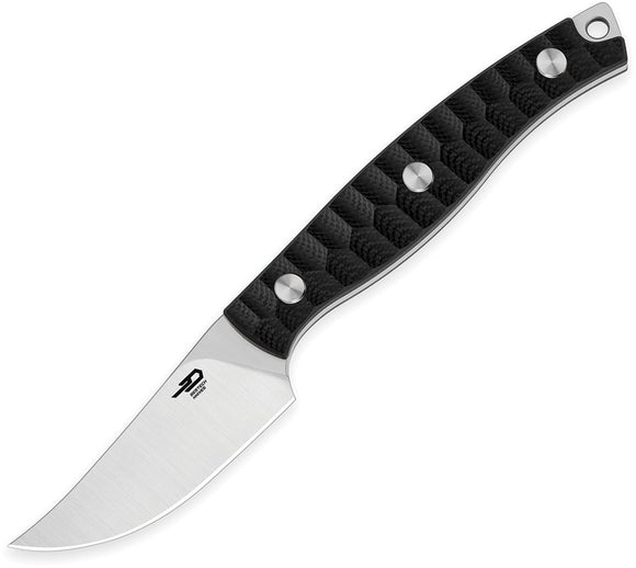 Bestech Knives Heidi Blacksmith 3 Black G10 14C28N Trailing Pt Fixed Blade Knife FK08A