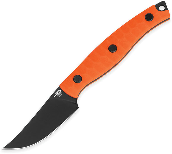 Bestech Knives Heidi Blacksmith 3 Orange G10 14C28N Trailing Pt Fixed Blade Knife FK08B