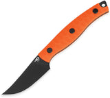 Bestech Knives Heidi Blacksmith 3 Orange G10 14C28N Trailing Pt Fixed Blade Knife FK08B
