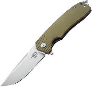 Bestech Lion G10 Linerlock Beige D2 Tool Steel Folding Drop Pt Blade Knife G01C