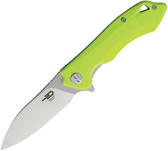 Bestech Knives Beluga Green G10 D2 Steel Stonewash Drop Pt Folding Knife G11F2