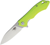 Bestech Knives Beluga Green G10 D2 Steel Stonewash Drop Pt Folding Knife G11F2