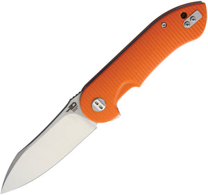 Bestech Knives Torpedo Orange G10 D2 Steel Stonewash Drop Pt Folding Knife G17D1