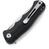 Bestech Knives Bobcat Linerlock Black/Blue G10 Folding D2 Steel Knife G22D1