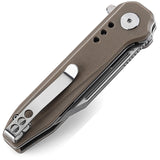 Bestech Knives Pocket Knife Syntax Linerlock Beige G10 Folding 154CM Blade G41B