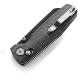 Bestech Knives Slasher Knife Axis Lock Black Micarta Folding D2 Steel Blade 43A2