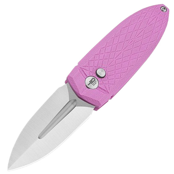 Bestech Knives QUQU Cricket Button Lock Pink G10 Folding 14C28N Pocket Knife G57A2