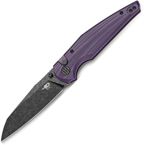 Bestech Knives Snakebird Button Lock Purple G10 Folding 14C28N Pocket Knife G58E