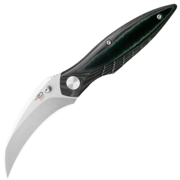 Bestech Knives Mantidae Linerlock Green Micarta Folding 14C28N Pocket Knife G60E