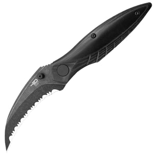 Bestech Knives Mantidae Linerlock Black Micarta Folding 14C28N Serrated Pocket Knife G60F