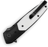 Bestech Knives Swordfish Button Lock Black & White G10 Folding PVD 14C28N Pocket Knife KG62A