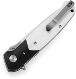 Bestech Knives Swordfish Button Lock Black & White G10 Folding 14C28N Pocket Knife KG62B