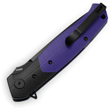 Bestech Knives Swordfish Button Lock Black & Purple G10 Folding 14C28N Pocket Knife KG62C