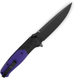 Bestech Knives Swordfish Button Lock Black & Purple G10 Folding 14C28N Pocket Knife KG62C