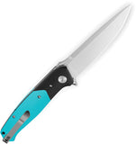 Bestech Knives Swordfish Button Lock Black & Tiffany Blue G10 Folding 14C28N Pocket Knife KG62F