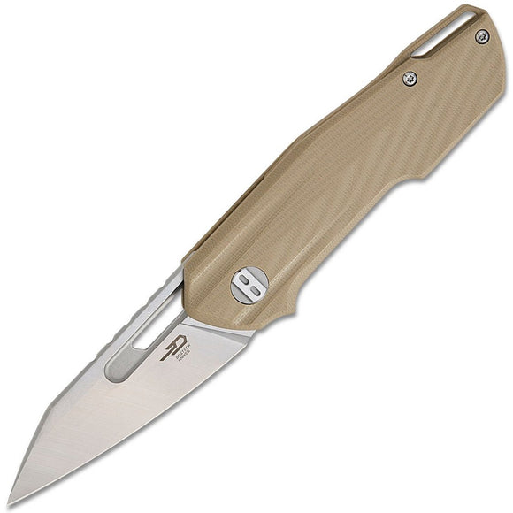 Bestech Knives Toddler Linerlock Beige G10 Folding 14C28N Pocket Knife G64C