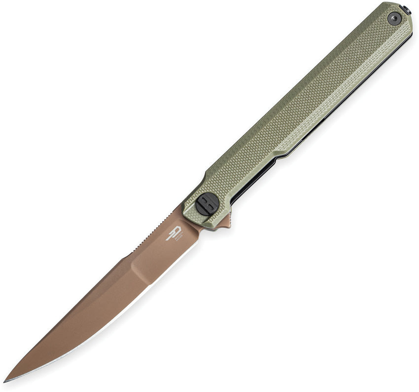 Bestech Knives Duoz Linerlock OD Green Folding Knife | Get Your Next ...