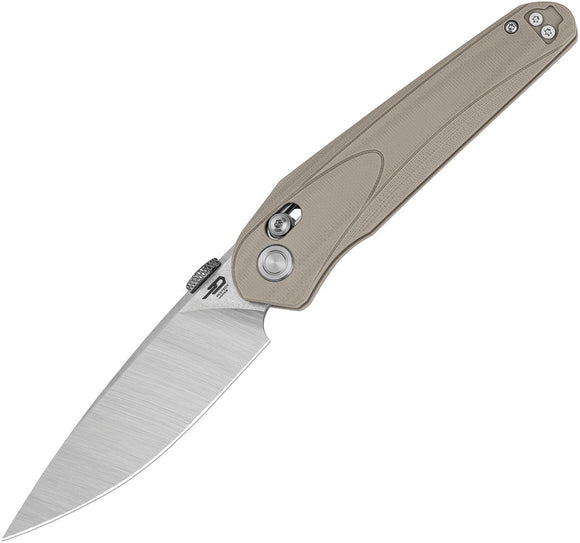 Bestech Knives Mothus Bar Lock Tan G10 Folding 14C28N Pocket Knife G67B