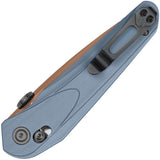 Bestech Knives Mothus Bar Lock Blue-Gray G10 Folding Copper 14C28N Pocket Knife G67F