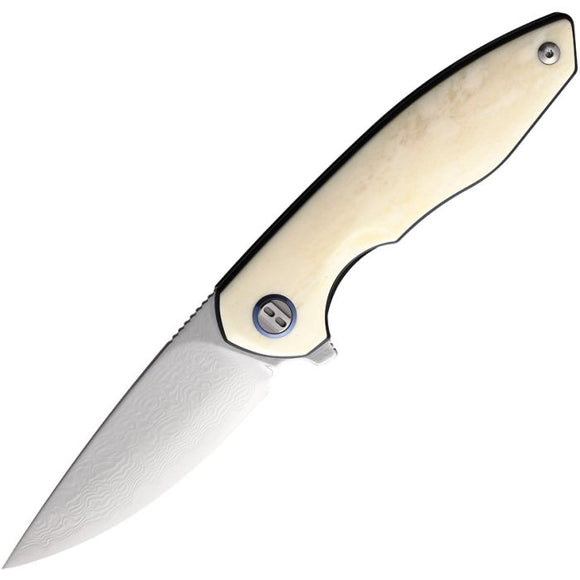 Bestech Knives Bambi Linerlock Ox Bone Folding Damascus Pocket Knife KL08B